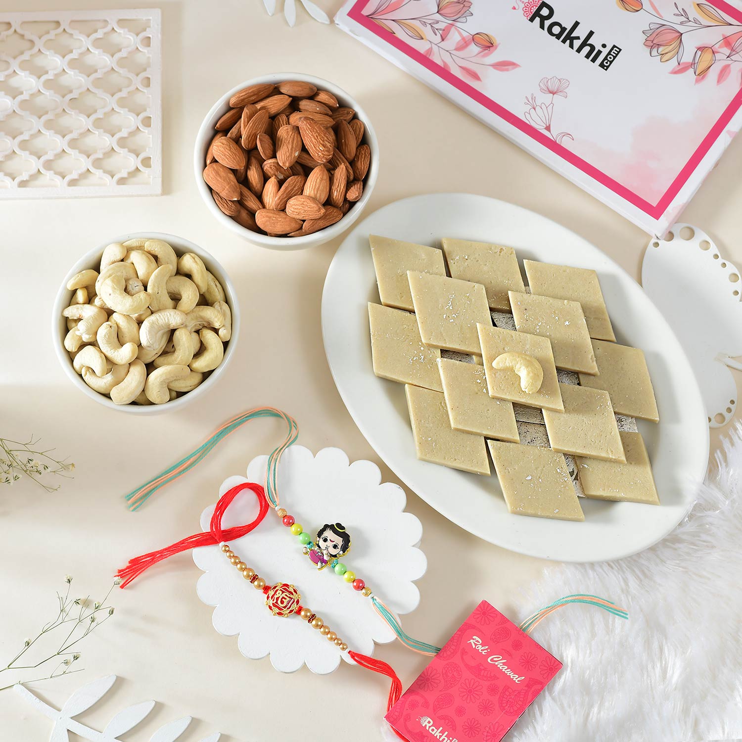 Ik Onkar & Kid Rakhi With Kaju Katli and Dry Fruits