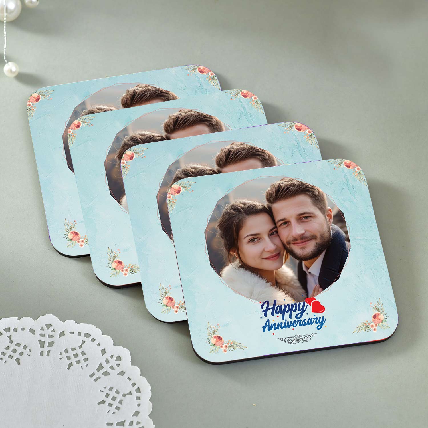 Anniversary Personalized Tea Coaster