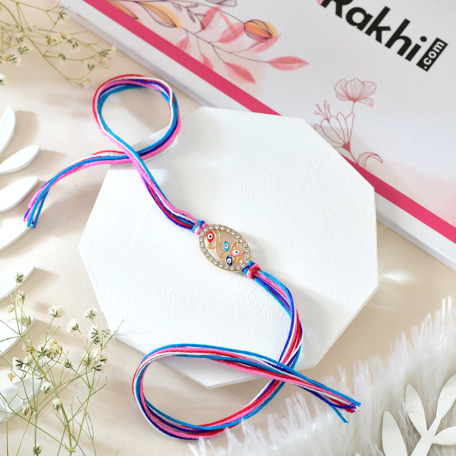 Designer Evil Eye Flower Rakhi