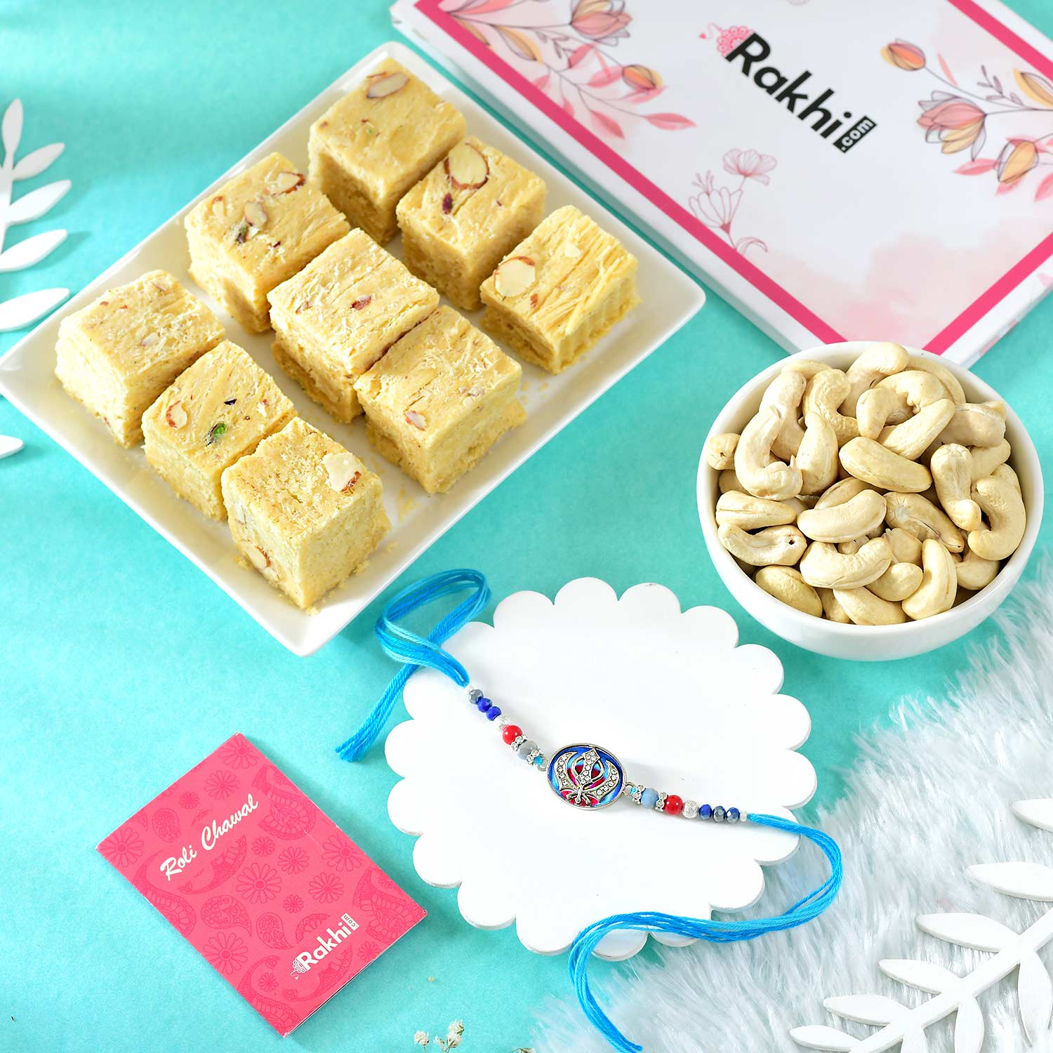 Blessings Khanda Sahib Rakhi With Sweets & Nuts