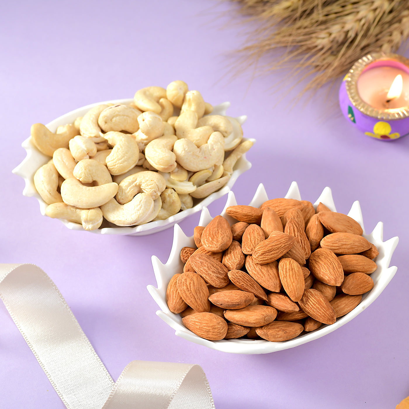 Hand Crafted Moli Rakhi With Dryfruits