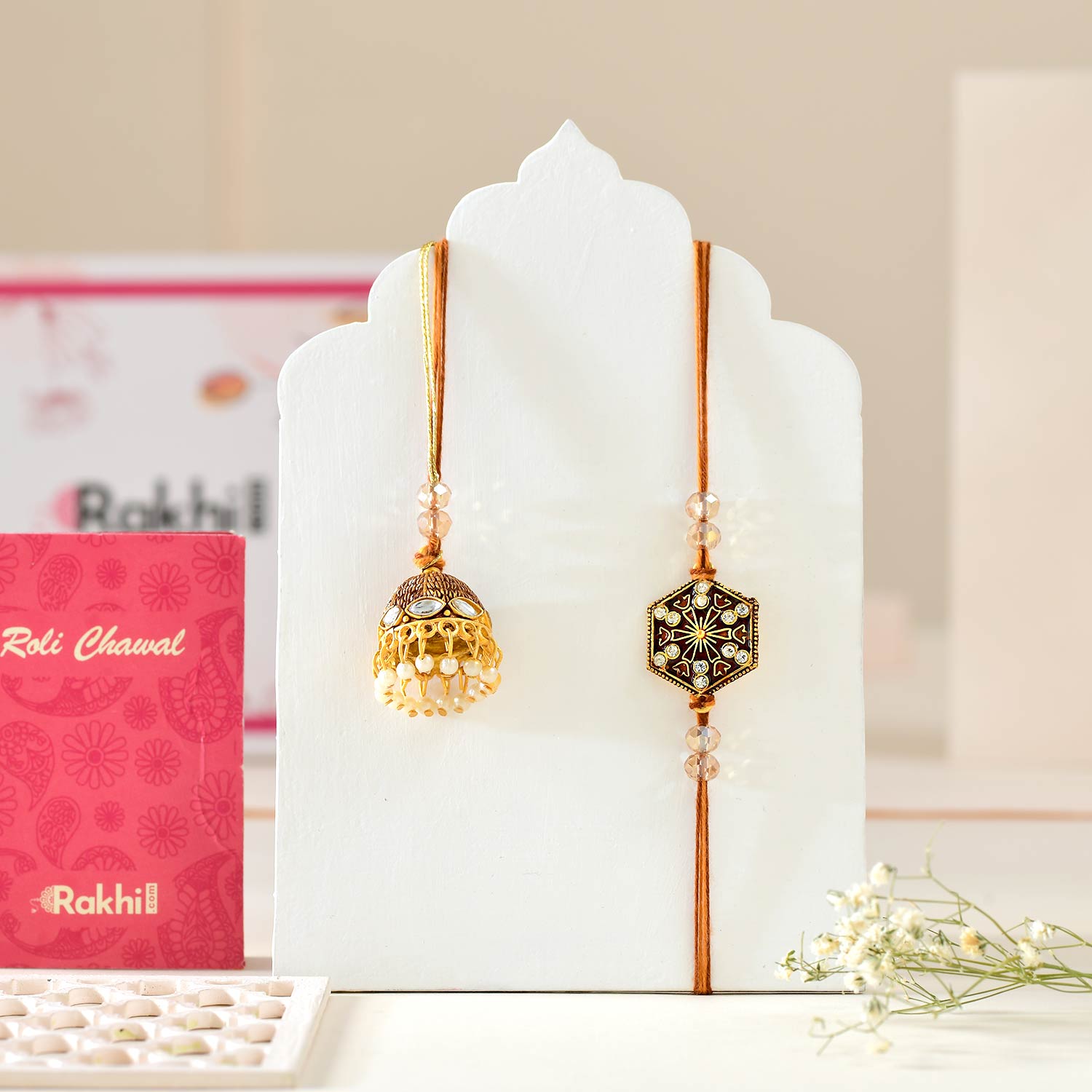 Traditional Bhaiya Bhabhi Rakhi With Sweets & Nuts