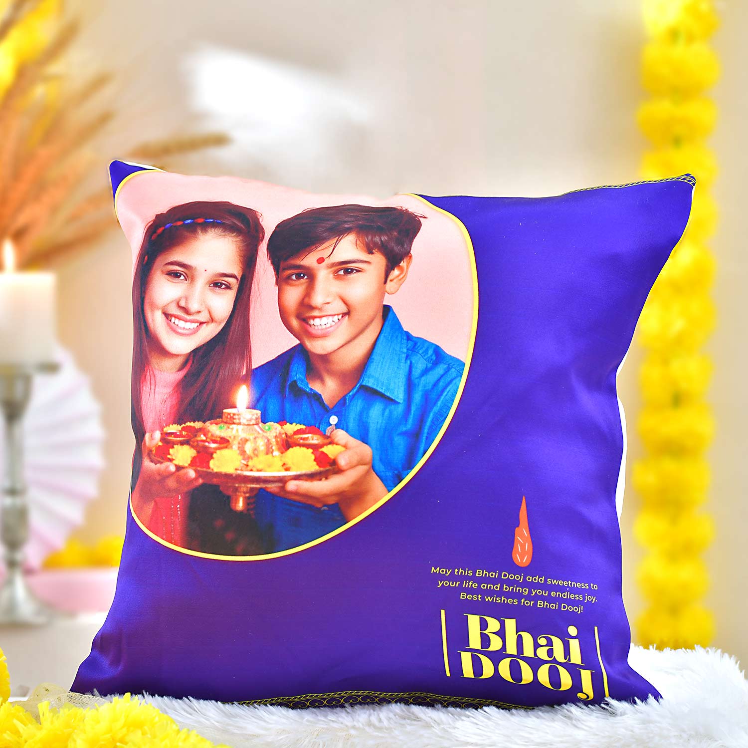 Personalized Cushion For Bhaidooj Gifting