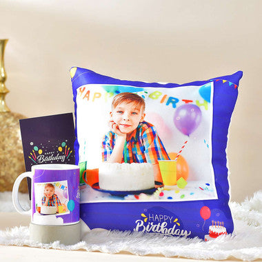 Personalized Birthday Cushion & Photo Mug